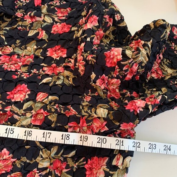 Vintage Keren Hart Women's Denim Quilted Floral Button Up Jacket Size Med - Picture 7 of 10